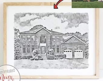 Sketch From Photo, House Portraits, Home Drawing From Photo