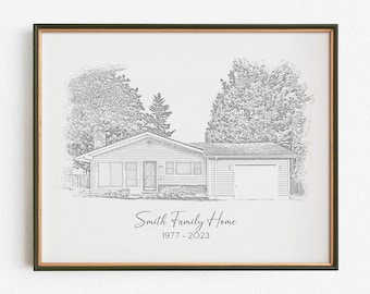 Drawing From Photo, Custom House Portrait, Home Illustration