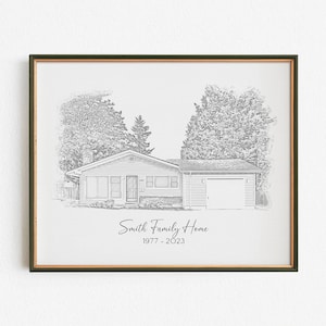 Drawing From Photo, Custom House Portrait, Home Illustration