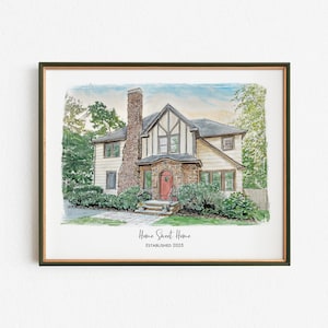 Custom Watercolor House Portrait: Personalized Home Illustration (Digital or Print)