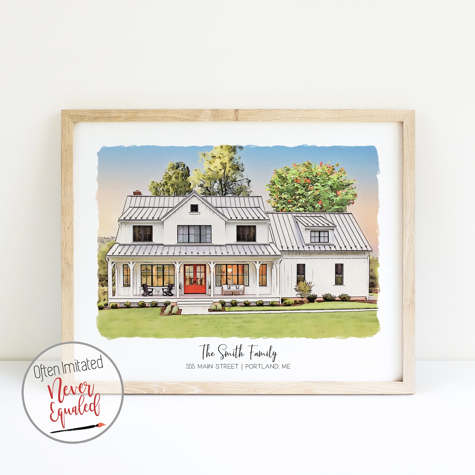 Watercolor Home Print Custom House Print Personalized House Etsy