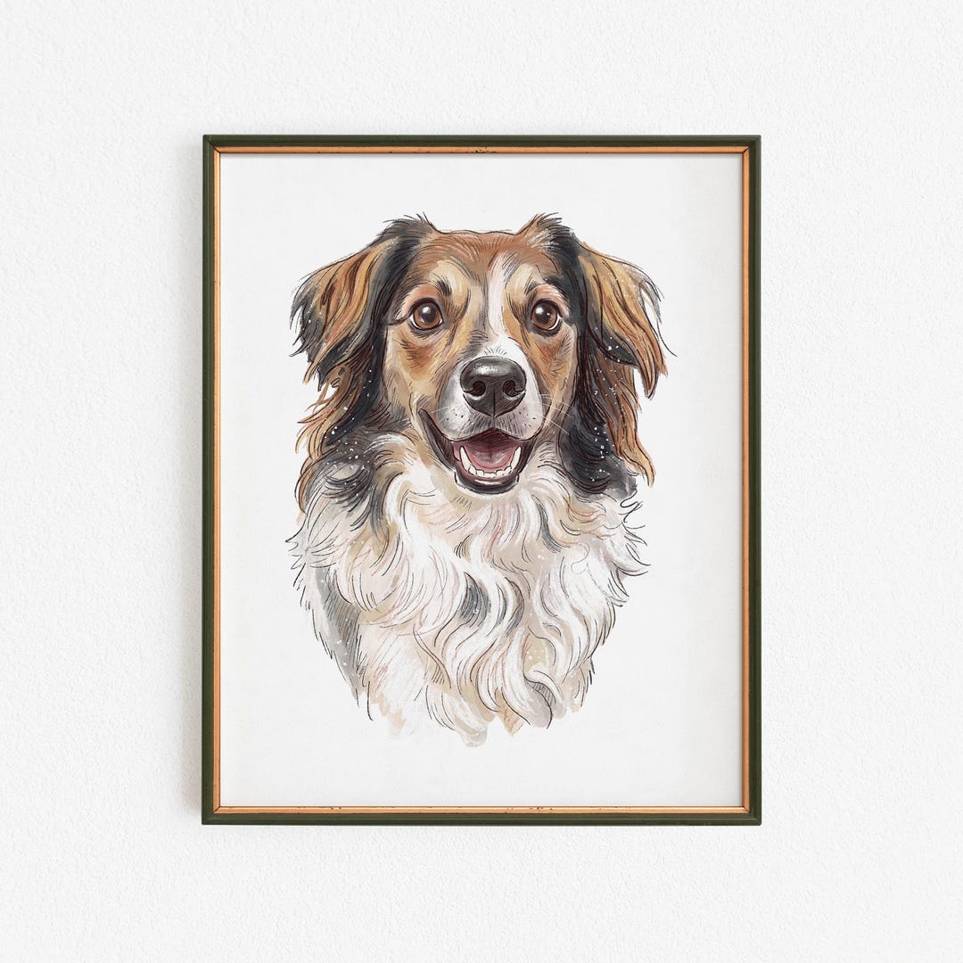 Custom Watercolor Pet Portrait From Photo, Dog Memorial Gift ...