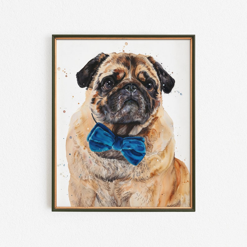 Custom Dog Portrait Watercolor Painting Of Dog, Watercolor Pet Painting On Canvas Or Paper, Personalized Dog Or Cat Water Color Drawing image 9