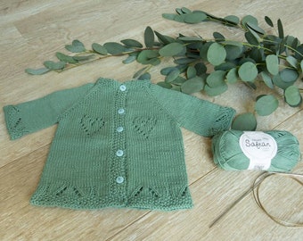 Pattern knitted Baby Cardigan "Anne" Dutch/Dutch