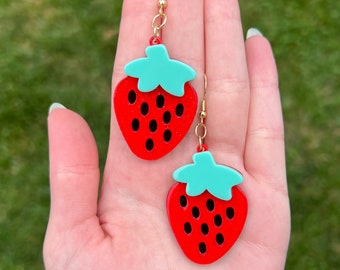 Sparkly strawberry earrings