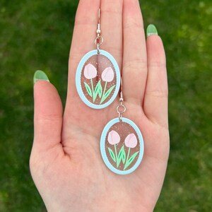 Tulip earrings, flower earrings