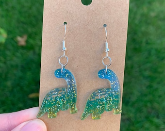 Sparkly dinosaur earrings, funky statement earrings