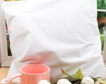 18x18 Sublimation Pillow Cover Blank - White Polyester Zipper Case for Heat Press, DIY Home Decor, Custom Gifts, Holiday Projects