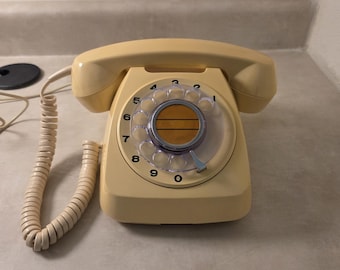 1980s Cream NEC Rotary Desk Telephone Japan