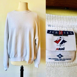vintage sweat surdimensionné blanc des années 1990 sweat blanc minimaliste des années 90 sweatshirt XL blanc classique des années 90