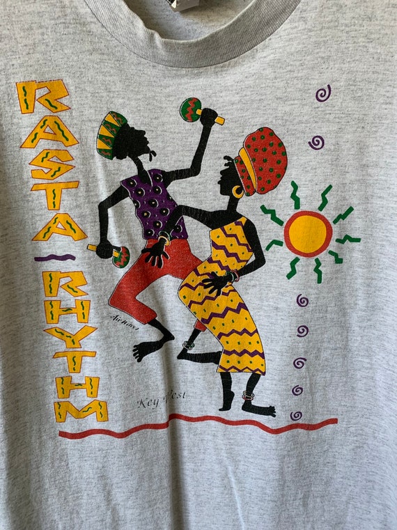 Vintage Rasta Rhythm Key West Florida 1990's 90's Reggae Rasta T