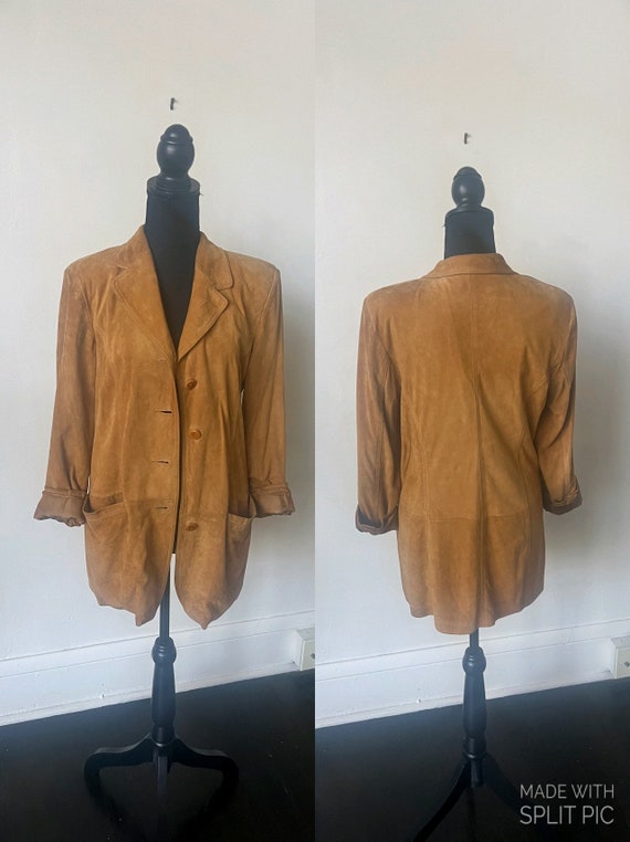 Vintage Faux Suede Women’s Blazer with Pockets 199