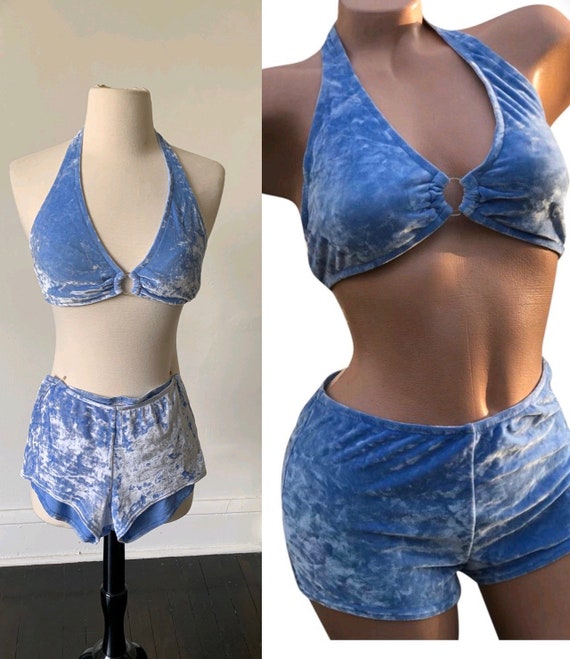 Vintage Velvet Bikini 1990’s Rave Festival Wear Tw