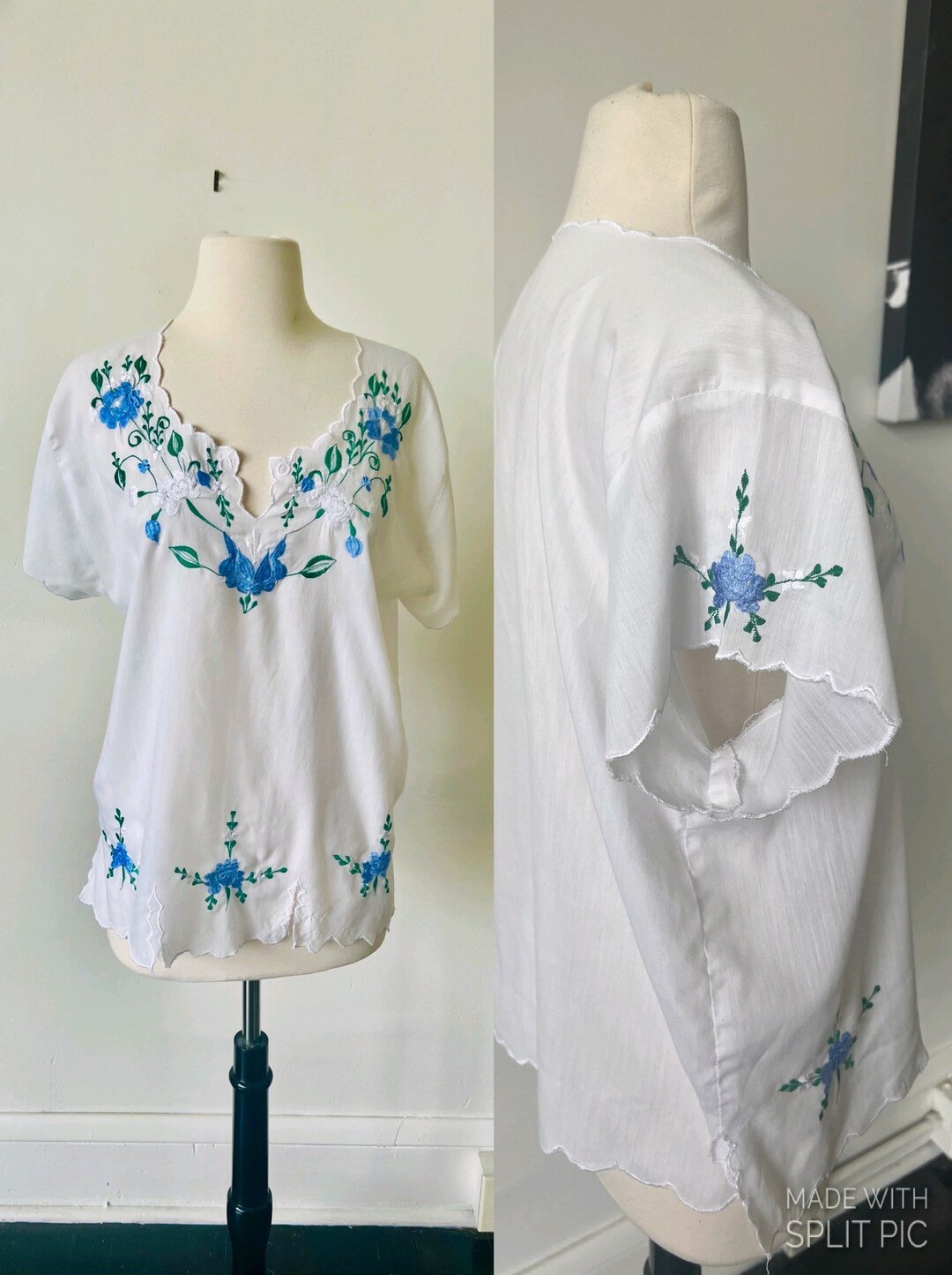 Vintage Blouse - White w/ Holly main image 0