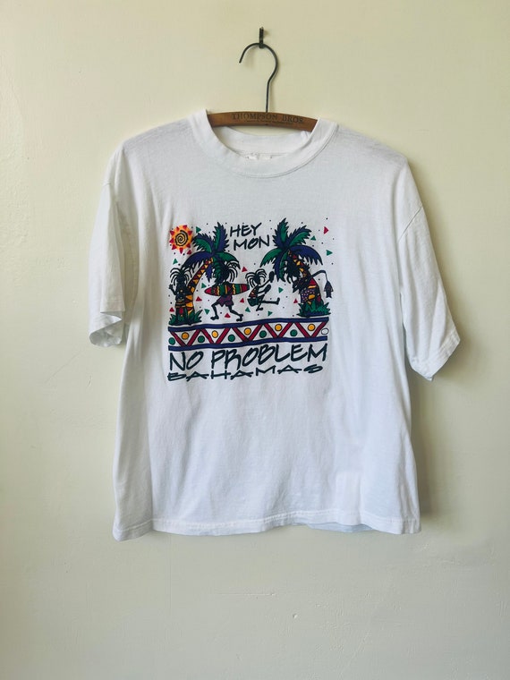 Vintage Bahamas Tourist T Shirt 1990's No Problem Tee 90's Rasta