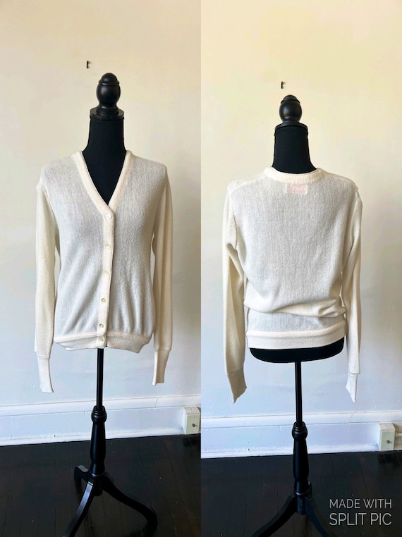 Vintage Cardigan Sweater 1970’s Off White Women’s 