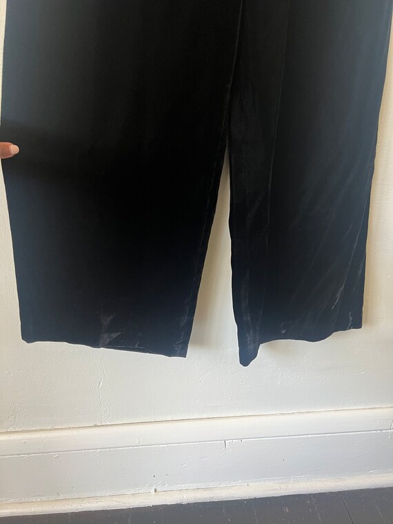 Vintage Black Velvet Wide Leg High Rise Pants 199… - image 5