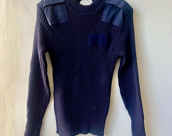 Jersey De Lana Estilo Militar Británico - Cuello En V, Manga