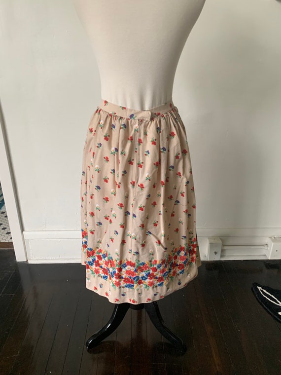 1970's Floral Praire Midi Skirt Vintage High Wais… - image 5