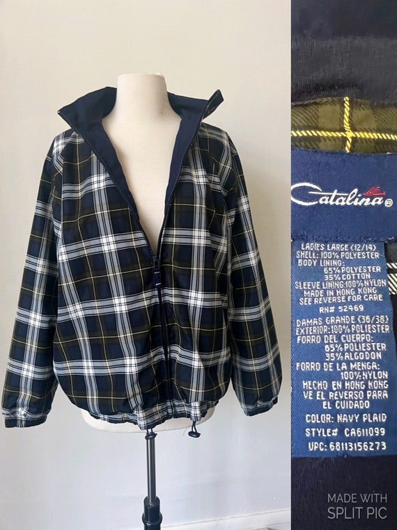 Vintage Plaid Windbreaker 1990’s Plaid Jacket 90’s