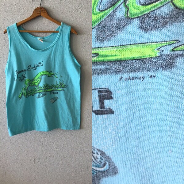 Jimmy Buffett 1989 1980 ' s Margaritaville Vintage Tank Top