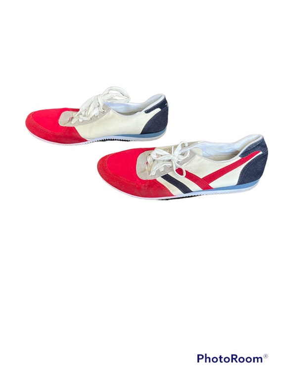 Vintage 1970’s Red White and Blue Suede Sneakers 7