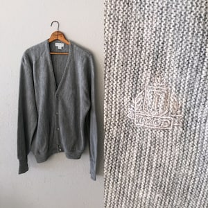 1980&#39;s IZOD Vintage Mr. Rogers Grey Cardigan