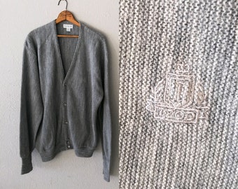 1980&#39;s IZOD Vintage Mr. Rogers Grey Cardigan
