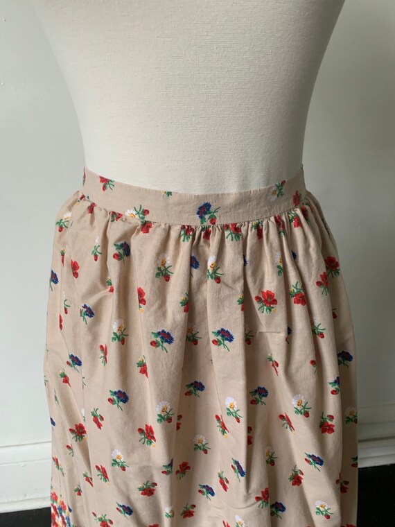 1970's Floral Praire Midi Skirt Vintage High Wais… - image 4