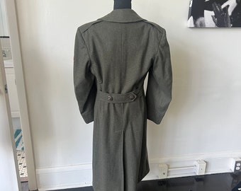 Vintage Wool Military Coat Vintage Olive Green Patched Vintage Wool Military Coat Vintage Olive Green Patched