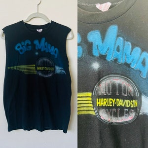 Vintage Harley-Davidson Big Mama Shirt 1980’s Harley-Davidson Airbrushed Muscle Tee 80’s HD Biker Moto T Shirt