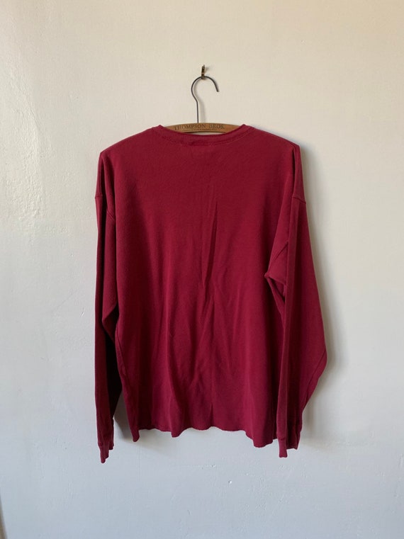 Vintage Tommy Hilfiger Red Thermal Shirt 1990's 9… - image 5