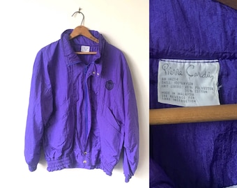 Vintage Pierre Cardin 1980&#39;s 80&#39;s Purple Nylon Windbreaker Track Jacket