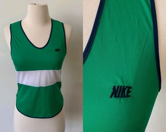 Vintage Nike Sheer Perforated Jersey Tank Top 1980’s Orange Label  Nike Jersey 80’s XS Nike Shirt