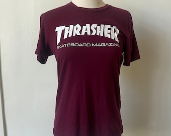 Maglietta vintage Thrasher Skateboard Magazine degli anni 2000 Thrasher Y2K Maglietta da skater Thrasher Magazine