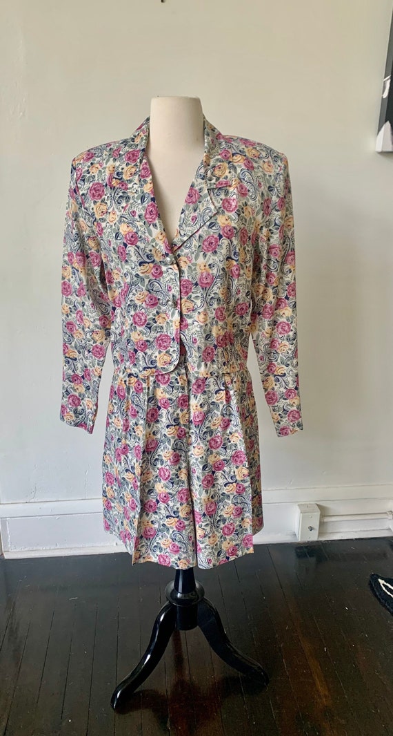 Vintage Floral Set 1990’s Floral Blazer and Match… - image 2