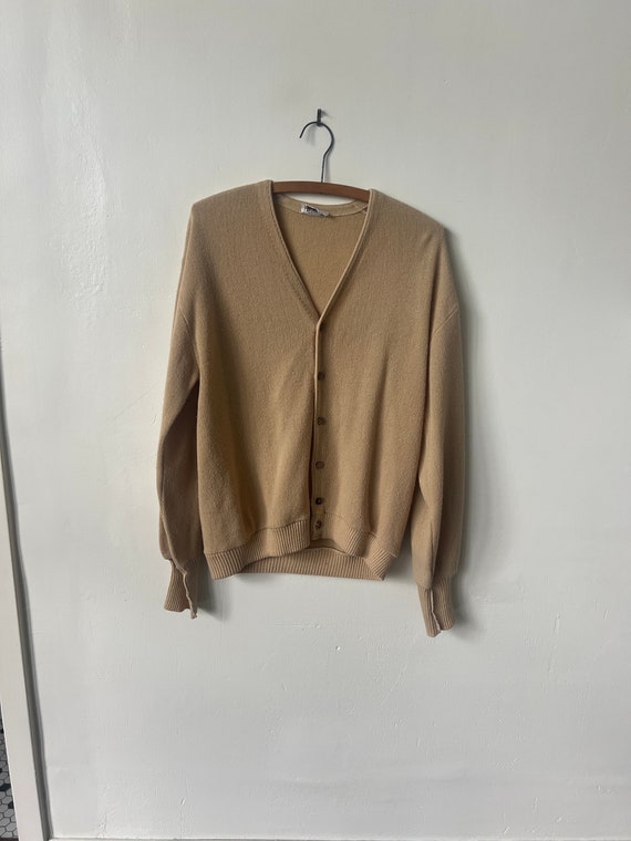 Vintage Beige Cardigan Sweater 1980’s Tan Cardiga… - image 2