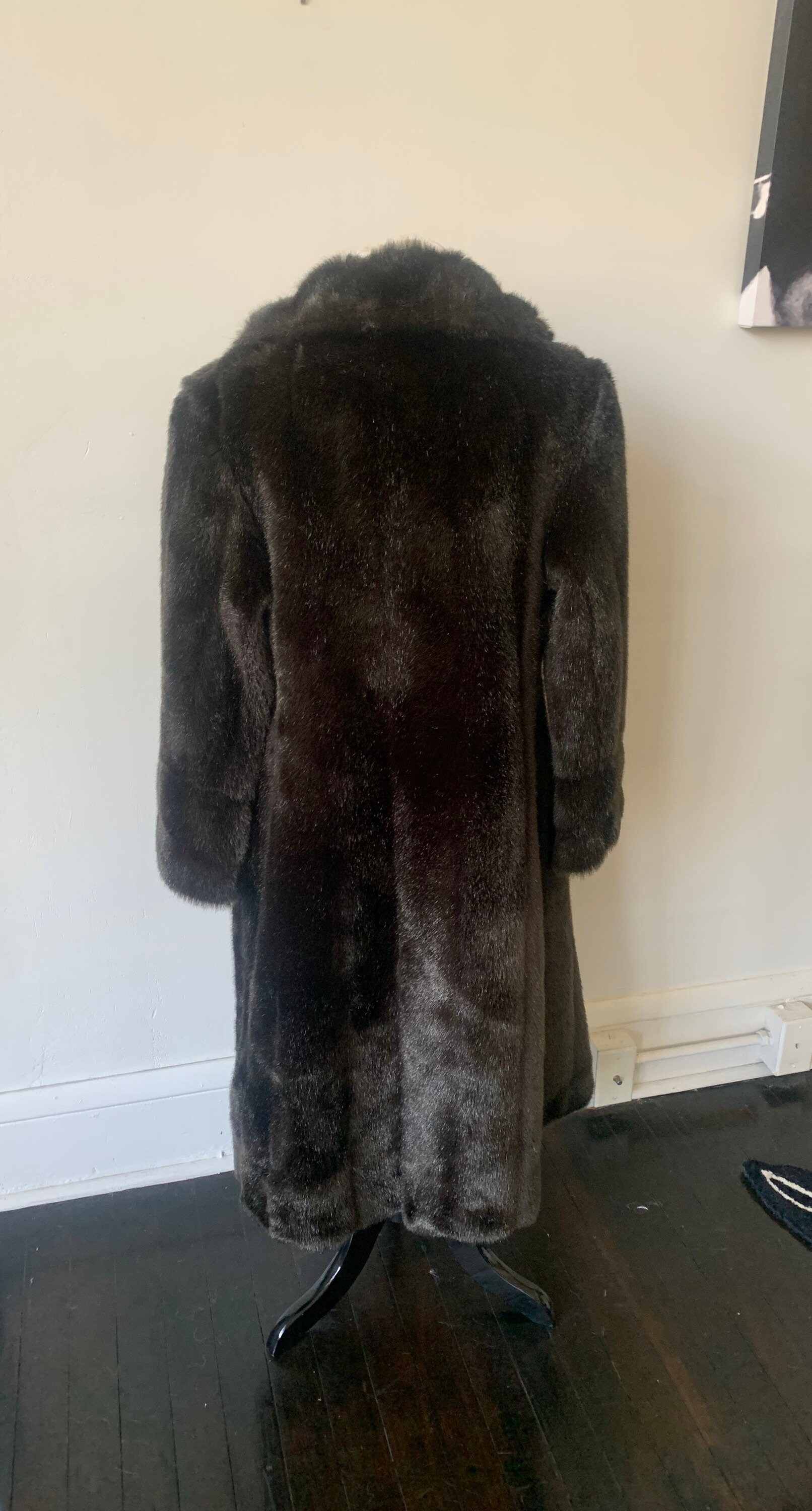 Vintage Faux Fur Dark Brown Coat 1960s Faux Fur Coat 60s Mid | Etsy