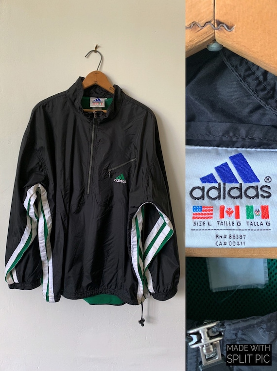 Vintage Adidas tracksuit jacket top in green black Depop Vintage Adidas tracksuit jacket top in green black Depop