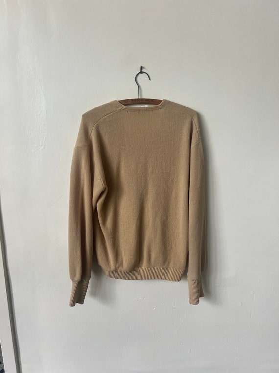 Vintage Beige Cardigan Sweater 1980’s Tan Cardiga… - image 7