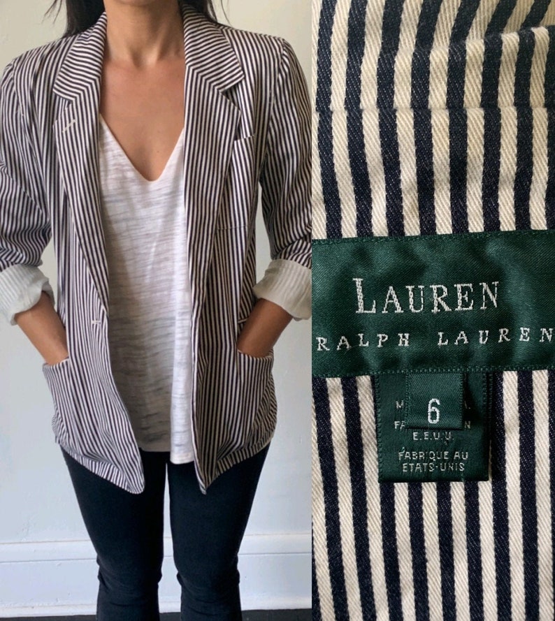 ralph lauren women's navy blue blazer