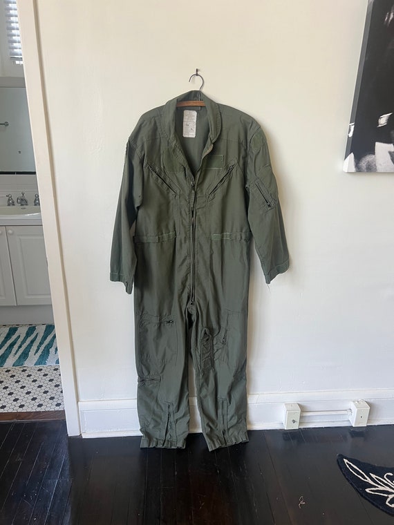 Vintage Military Olive Green Utility Coveralls Vi… - image 3
