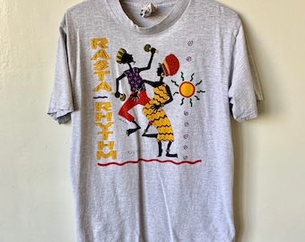 Vintage Rasta Rhythm Key West Florida 1990&#39;s 90&#39;s Reggae Rasta T Shirt Vintage Florida Keys Tourist T Shirt