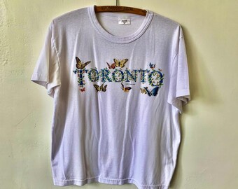 Vintage Toronto Kanada Schmetterling T-Shirt 2000's Toronto Tourist Tee Y2K Kanada Schmetterling Damen T-Shirt