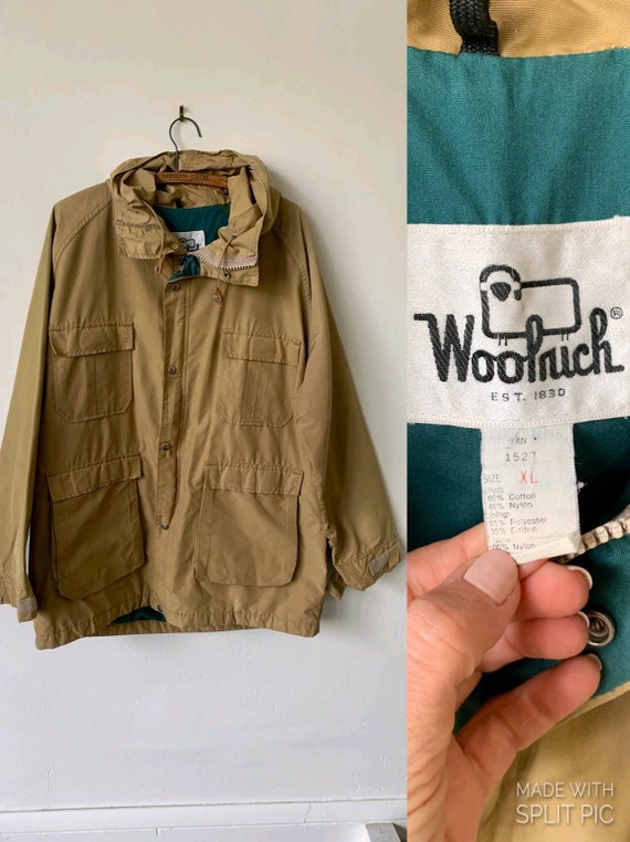 Vintage Woolrich Tan And Green Parka 1980’s Woolri