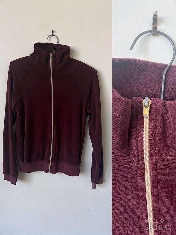 vintage velour 80s bomber Gem