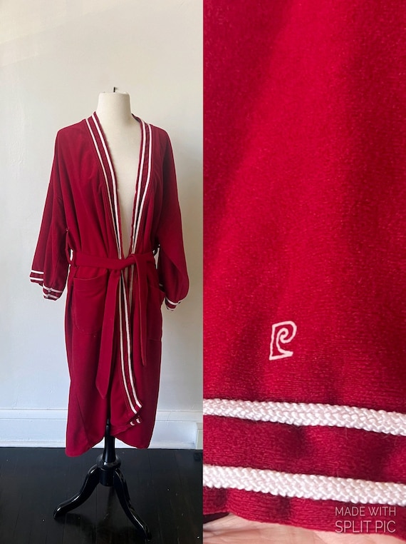 Vintage Pierre Cardin Burgundy Robe 1970’s Men’s V