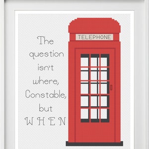 Community Inspired Inspector Spacetime Cross Stitch Pattern PDF