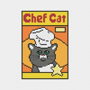 Bob&#39;s Burgers Chef Cat | Cross Stitch Pattern PDF |