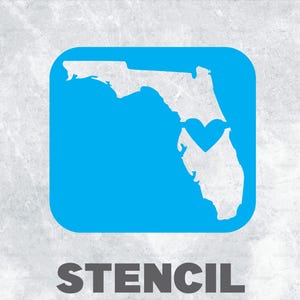 Stencil Florida, modello dello stato della Florida, motivo della Florida, cliché dello stato degli Stati Uniti, stencil riutilizzabile della silhouette dello stato